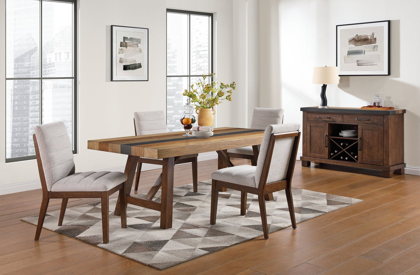 Boden Dining Table, 78"W, Trestle Base - Brown | Table de salle à manger Boden de 78 po (L) avec base à tréteaux - brune