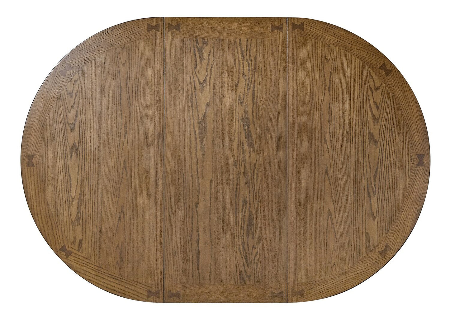 Dena Dining Table with 42-60"W Extension, Round - Oak Brown | Table de salle à manger ronde Dena de 42 po à 60 po (L) avec rallonge - chêne brun