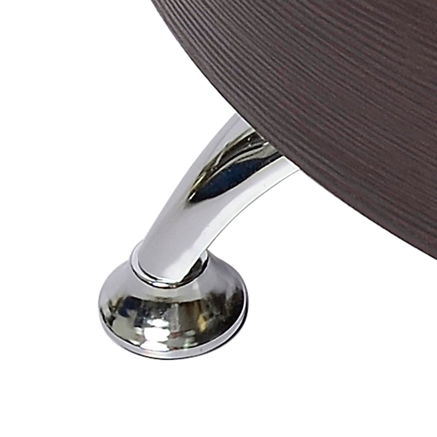Savon 52.5" Modern S-shaped 3-Pack Coffee + 2 Ottomans with Storage and Shelf - Dark Walnut Wood and Chrome |Ensemble 3 articles modernes en forme de S Savon de 52,5 po (table à café et 2 poufs) avec rangement et tablette - bois noyer foncé et chrome