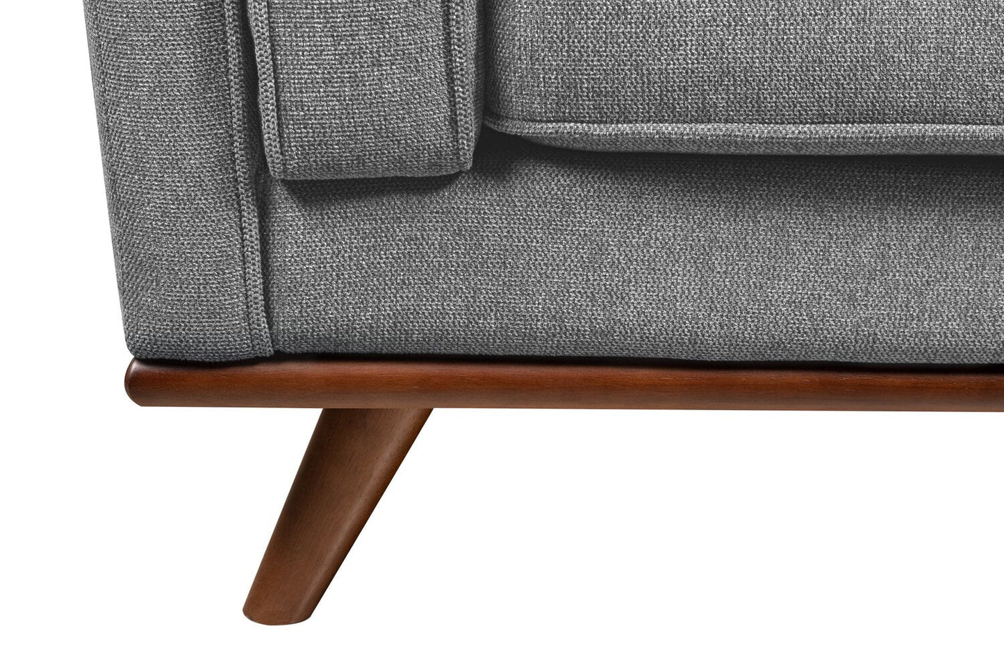 Kort & Co. Kassia 90.6" Linen-Look Fabric Sofa with Wood Base and Legs - Grey | Sofa Kassia de Kort & Co. de 90,6 po en tissu d’apparence lin avec base et pattes en bois - gris