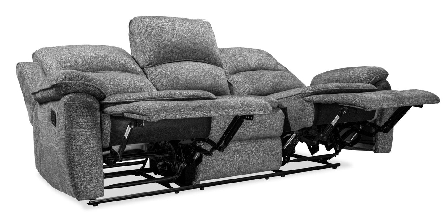 Chandler 82" Chenille Fabric Reclining Sofa - Grey | Sofa inclinable Chandler de 82 po en tissu de chenille - gris