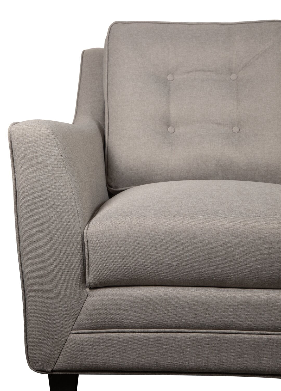 Novalee 75.5" Linen-Look Sofa with Flared Arms and Button Tufting - Taupe | Sofa Novalee de 75,5 po en tissu d’apparence lin avec accoudoirs évasés et capitonnage à boutons - taupe