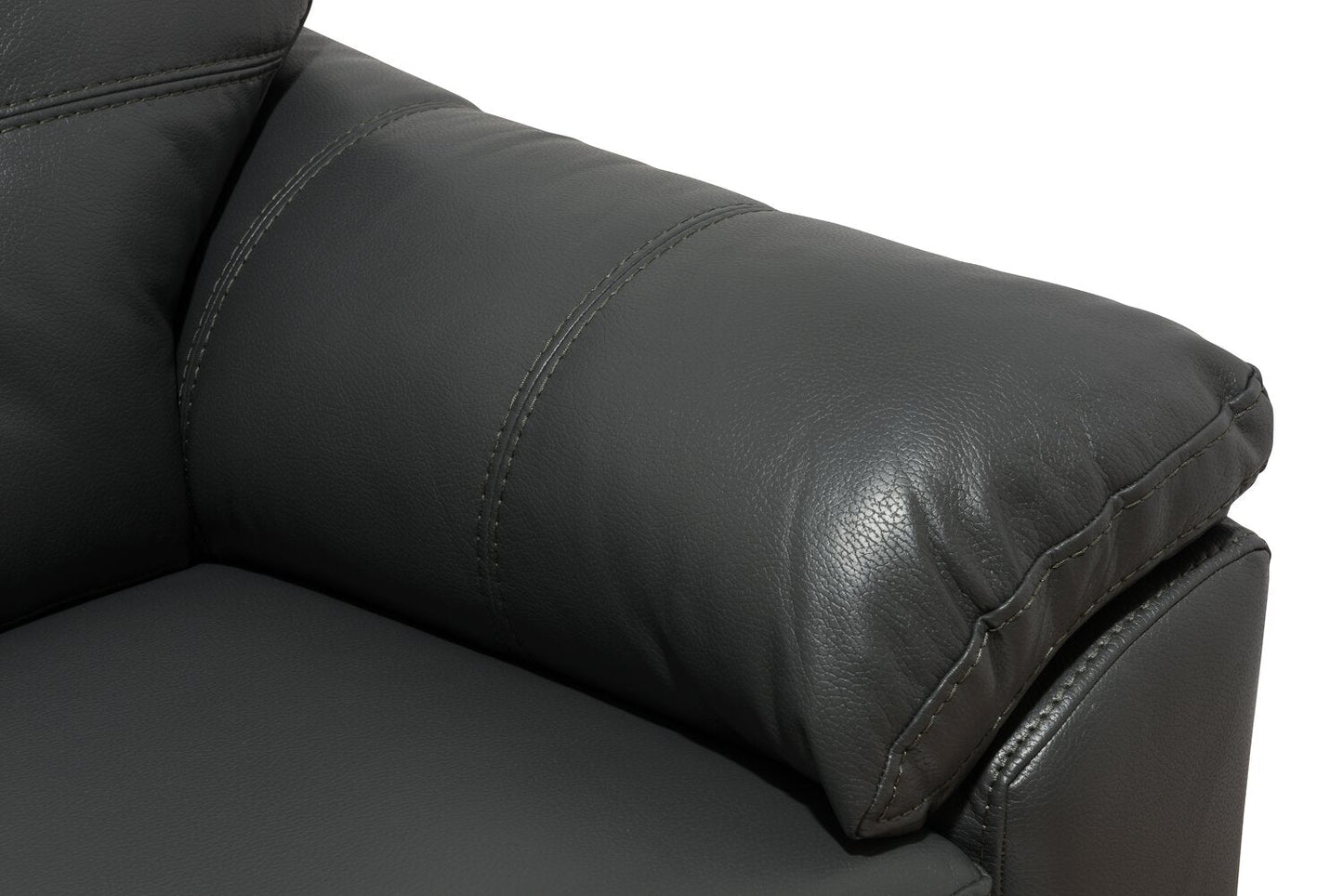 Made in Canada Addison 86" Leather-Look Fabric Sofa with Tufted Back Cushion - Grey | Sofa Addison de 86 po fabriqué au Canada en tissu d’apparence cuir avec coussin de dossier capitonné - gris