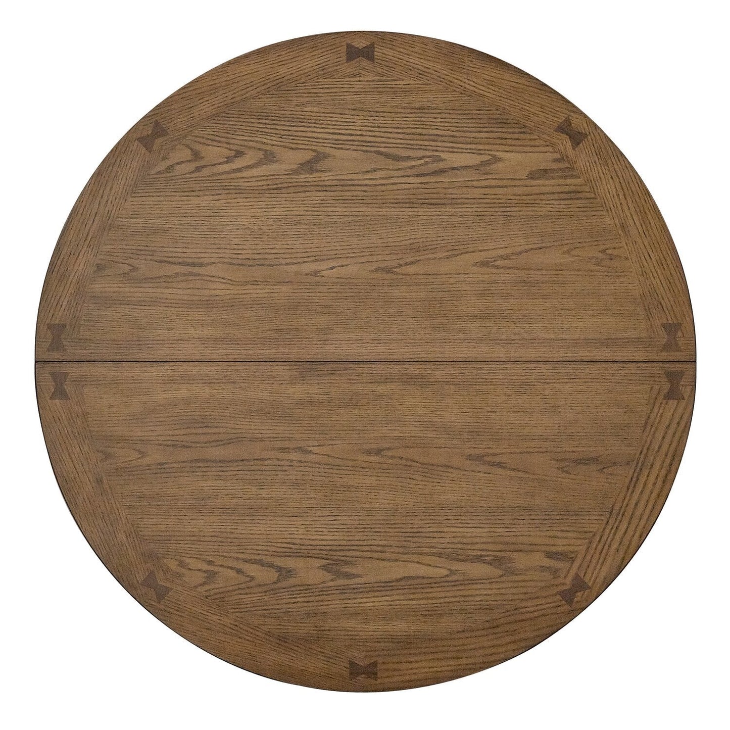 Dena Dining Table with 42-60"W Extension, Round - Oak Brown | Table de salle à manger ronde Dena de 42 po à 60 po (L) avec rallonge - chêne brun