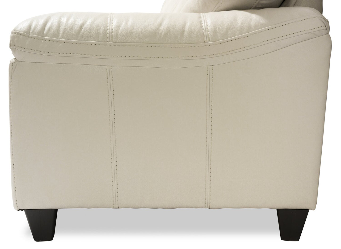 Made in Canada Addison 86" Leather-Look Fabric Sofa with Removable Seat Cushion and Tufting - Beige | Sofa Addison de 86 po fabriqué au Canada en tissu d’apparence cuir avec coussin de siège amovible et capitonnage - beige