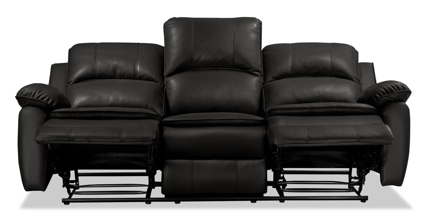 Chandler 82" Leather-Look Fabric Reclining Sofa - Grey | Sofa inclinable Chandler de 82 po en tissu d’apparence cuir - gris