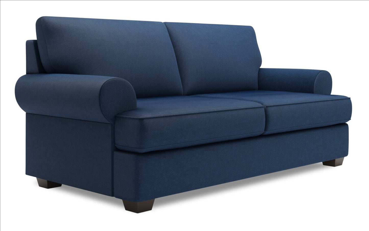 Made in Canada Customizable Sofa Lab Roll 76" Linen-Look Fabric Condo Size Sofa with Rolled Arms - Pax Navy Blue | Sofa Roll de Sofa Lab de 76 po de format condo fabriqué au Canada en tissu d’apparence lin - bleu Pax Navy | RO093149