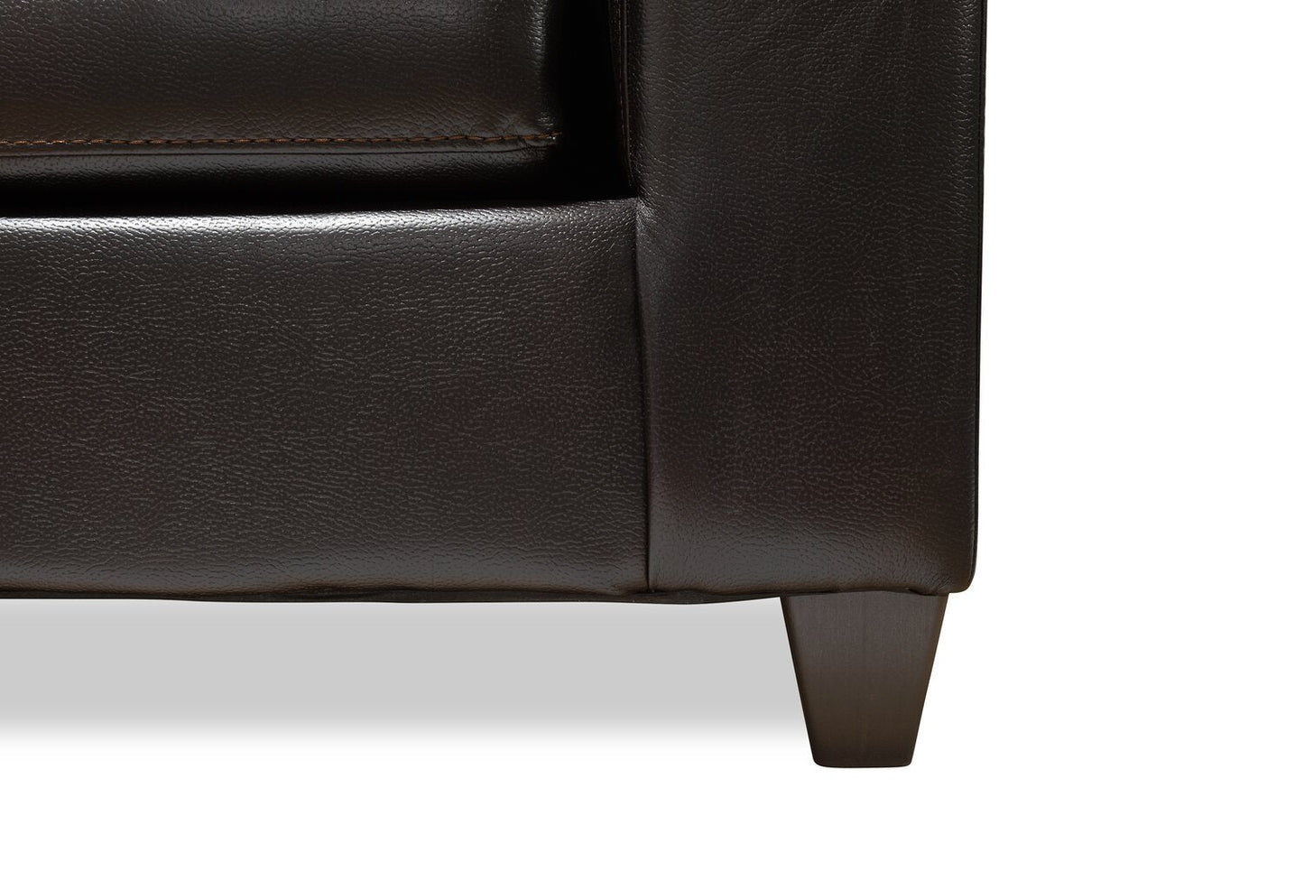 Made in Canada Addison 86" Leather-Look Fabric Sofa with Removable Seat Cushion and Tufting - Blackberry Black | Sofa Addison de 86 po fabriqué au Canada en tissu d’apparence cuir avec coussin de siège amovible et capitonnage - noir mûre