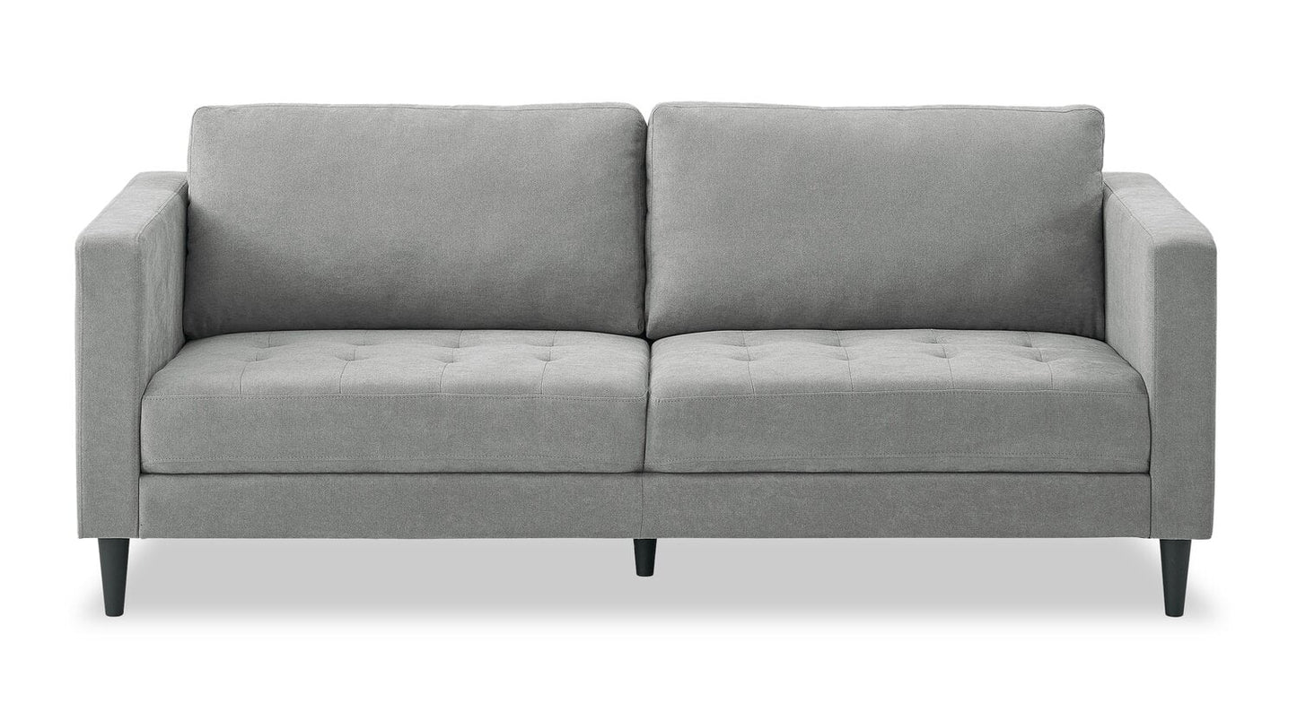 Metro 78" Fabric Sofa with Tufted Seat Cushions and Reversible Back Cushions - Grey | Sofa Metro de 78 po en tissu avec coussins de siège capitonnés et coussins de dossier réversibles - gris