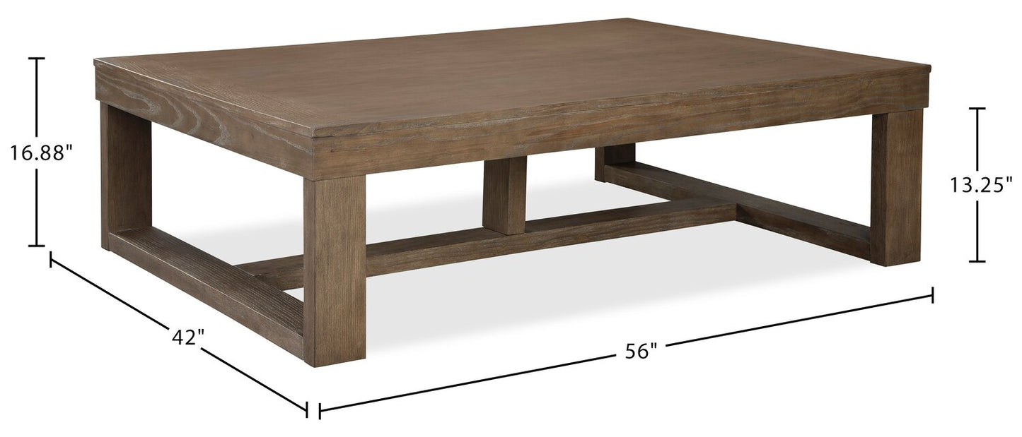 Jasper 56" Modern Coffee Table - Grey Brown | Table à café moderne Jasper de 56 po - brun-gris