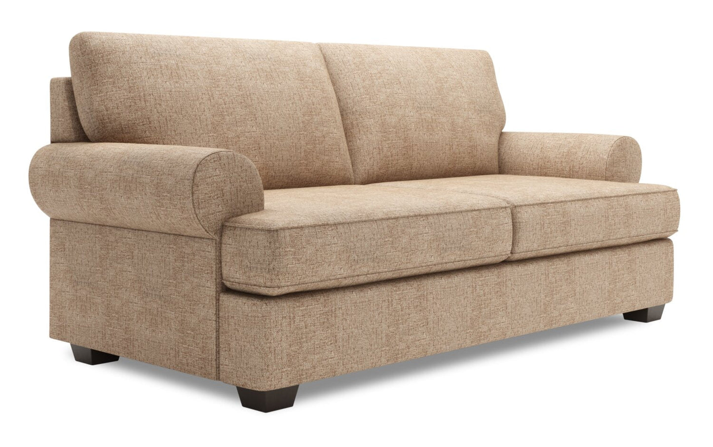 Made in Canada Customizable Sofa Lab Roll 76" Chenille Fabric Condo Size Sofa with Rolled Arms - Luxury Taupe | Sofa Roll de Sofa Lab de 76 po de format condo fabriqué au Canada en tissu de chenille - taupe Luxury Taupe | RO092893
