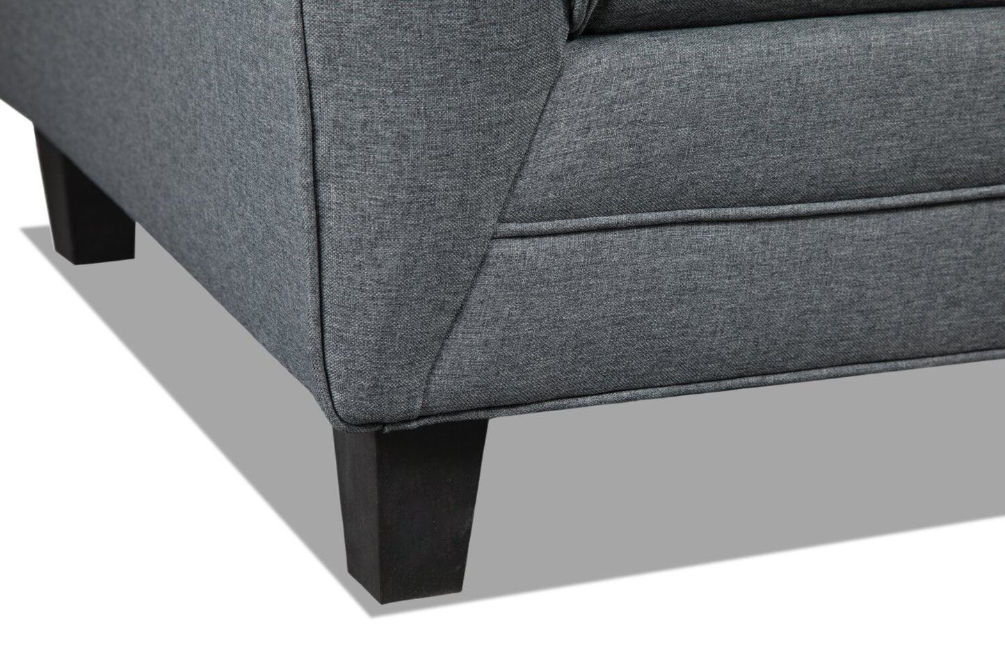 Novalee 75.5" Linen-Look Sofa with Flared Arms and Button Tufting - Grey | Sofa Novalee de 75,5 po en tissu d’apparence lin avec accoudoirs évasés et capitonnage à boutons - gris