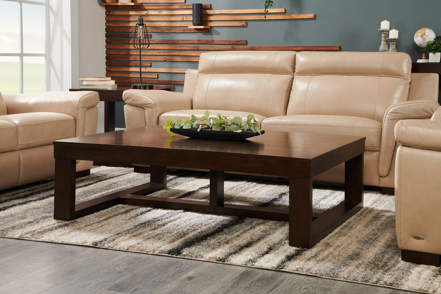 Watson 56" Contemporary Coffee Table - Dark Brown Wood|Table à café contemporaine Watson de 56 po - bois brun foncé