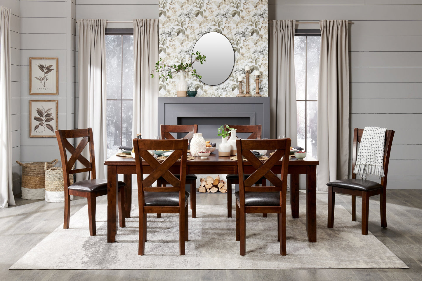Talia Dining Table with 60-78"W Extension - Brown | Table de salle à manger Talia de 60 po à 78 po (L) avec rallonge - brune