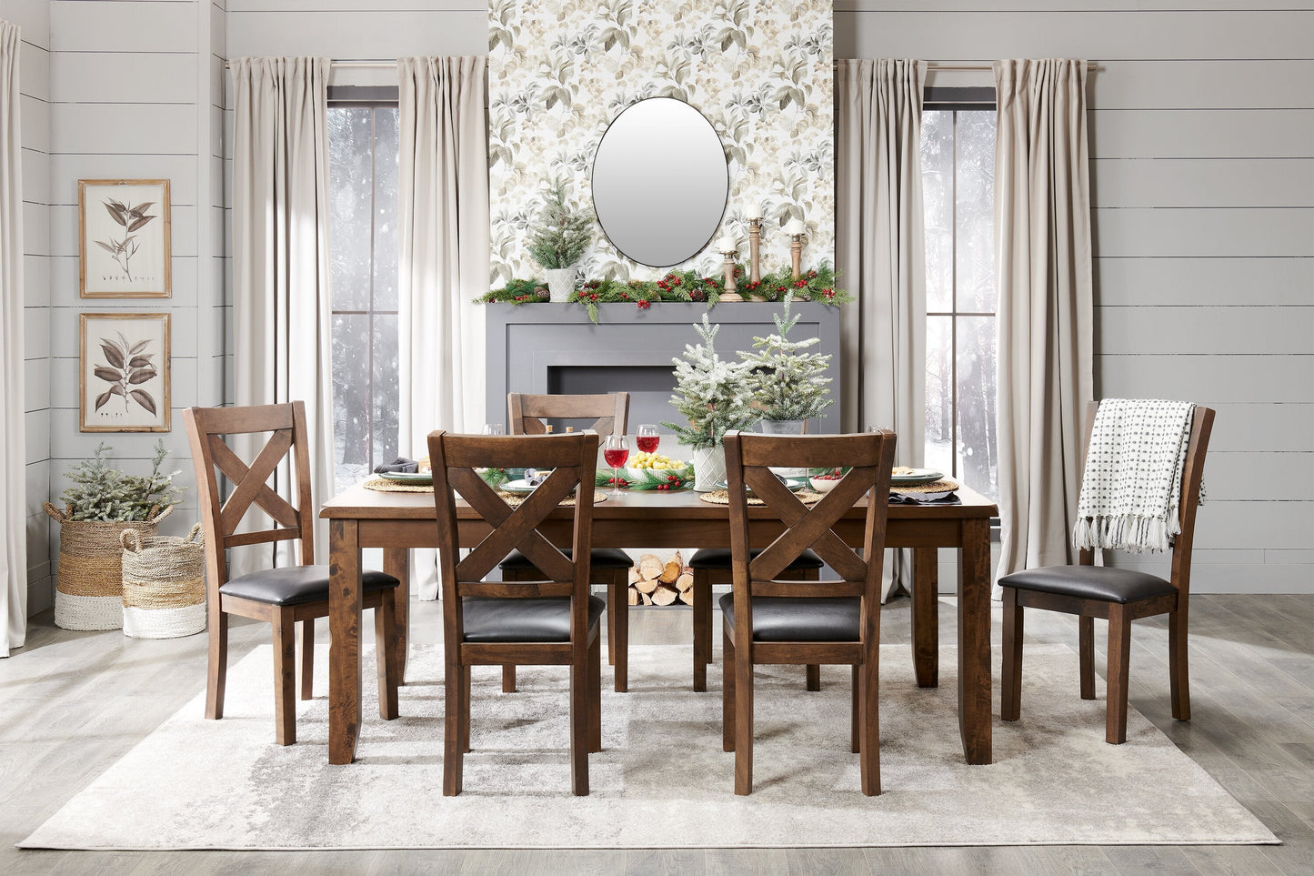 Talia Dining Table with 60-78"W Extension - Grey/Brown | Table de salle à manger Talia de 60 po à 78 po (L) avec rallonge - gris-brun