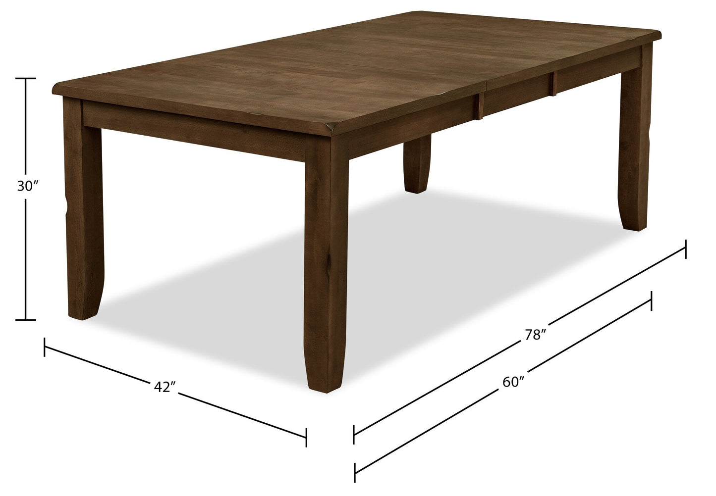 Talia Dining Table with 60-78"W Extension - Grey/Brown | Table de salle à manger Talia de 60 po à 78 po (L) avec rallonge - gris-brun