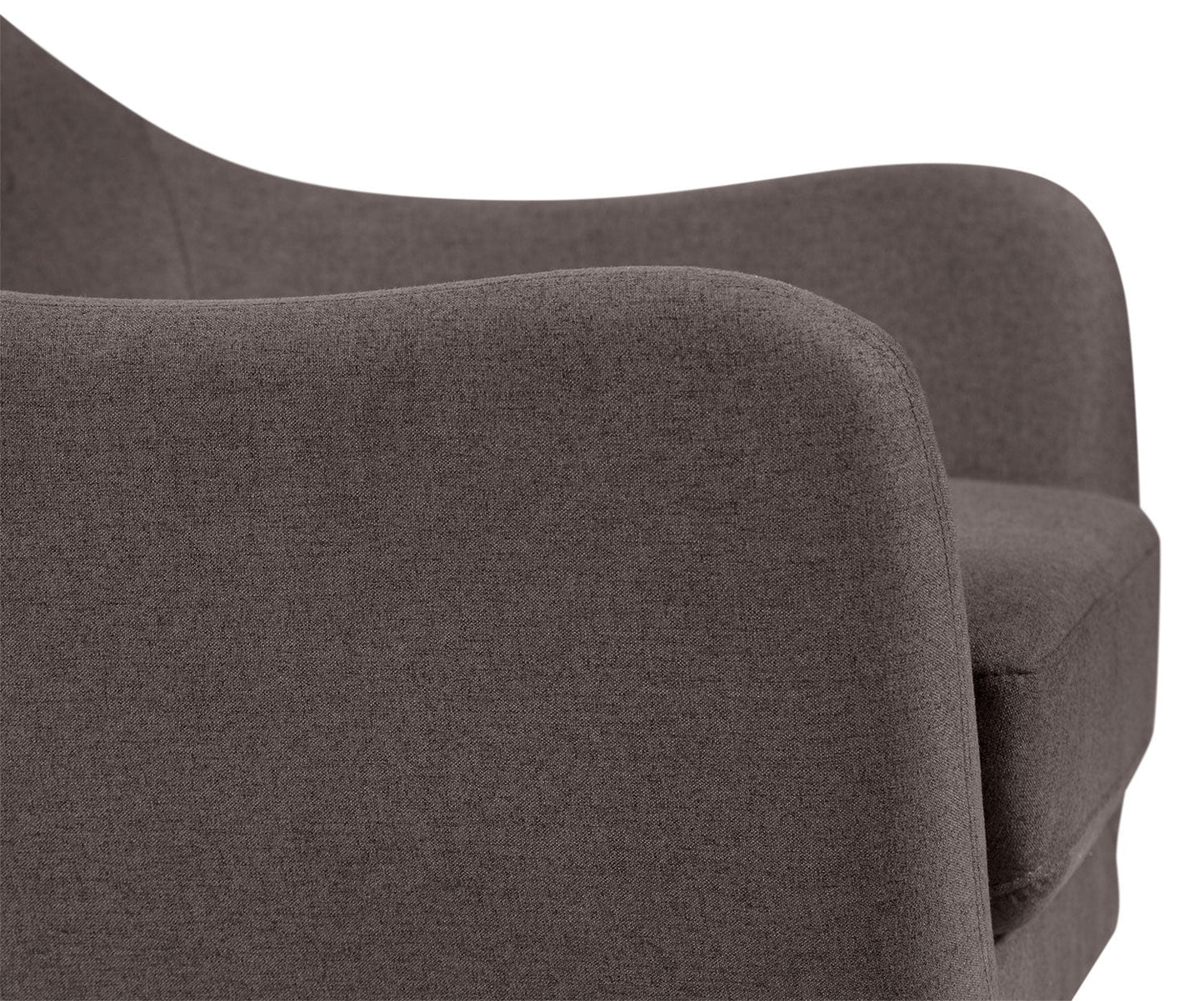 Calla 73.62" Linen-Look Fabric Condo Size Sofa with Button Tufting and Wood Legs - Dark Grey | Sofa Calla de 73,62 po de format condo en tissu d’apparence lin avec capitonnage et pattes en bois - gris foncé