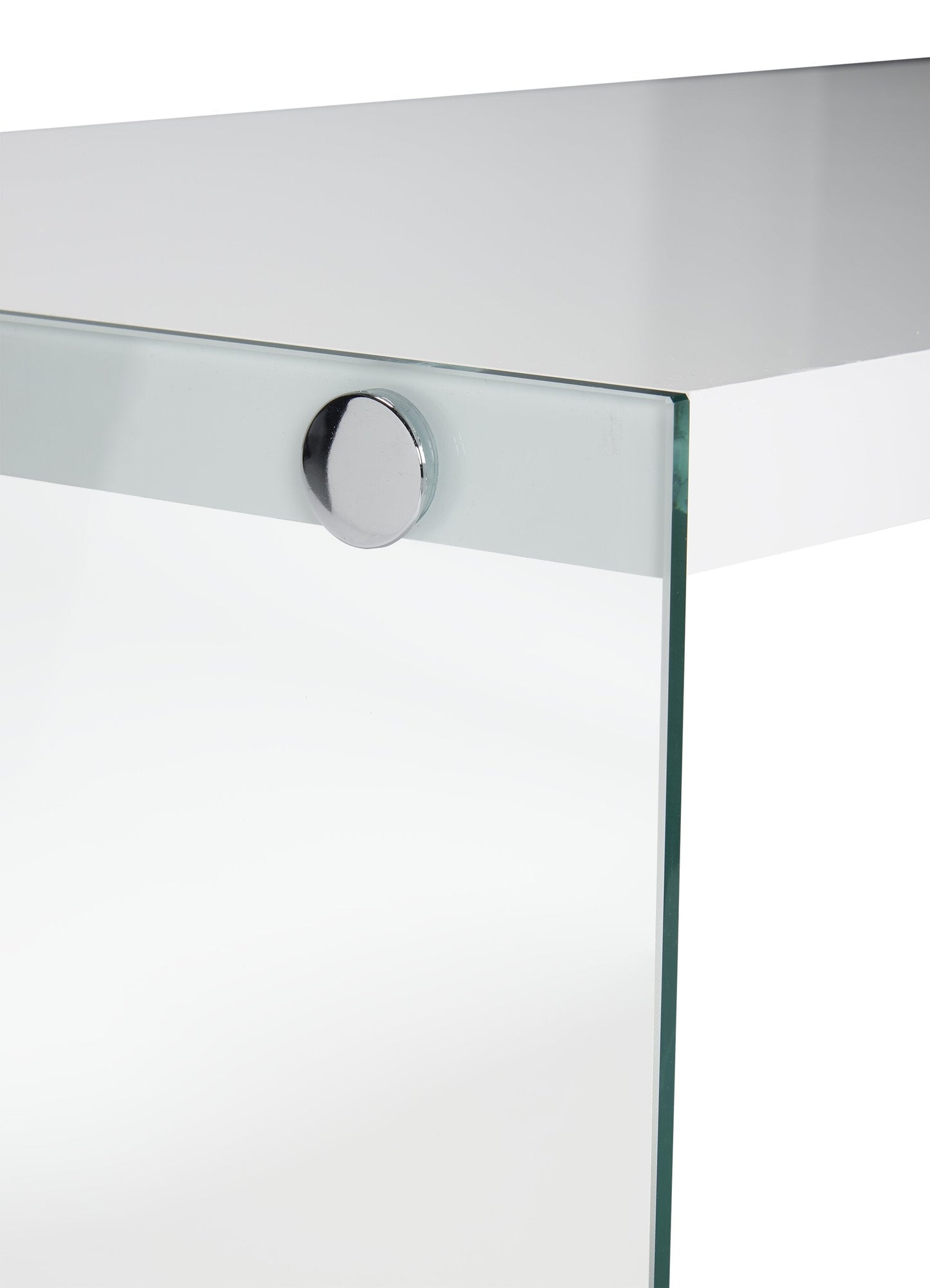 Waterford 44" Modern Coffee Table - White with Glass Legs|Table à café moderne Waterford de 44 po - blanche avec pattes en verre