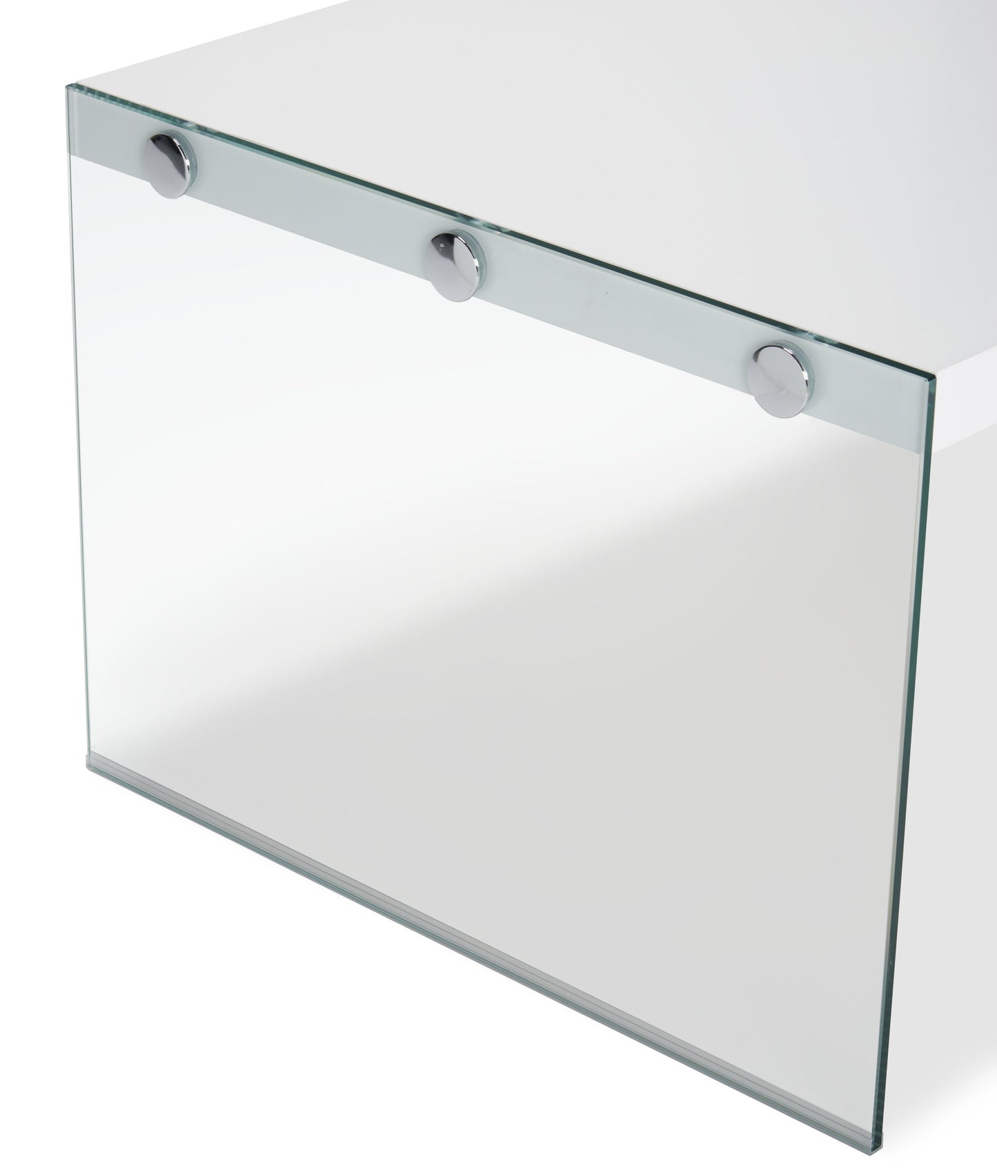 Waterford 44" Modern Coffee Table - White with Glass Legs|Table à café moderne Waterford de 44 po - blanche avec pattes en verre