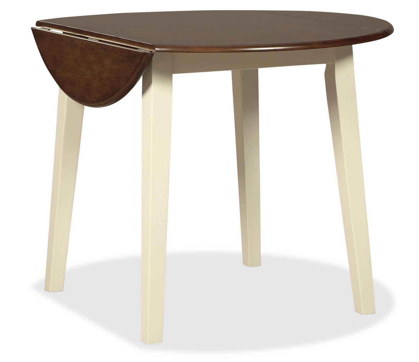 Woodanville Drop-Leaf Dining Table, 40.5"W Round - Two Tone White & Brown | Table de salle à manger ronde Woodanville de 40,5 po à abattant - deux teintes, blanc et brun
