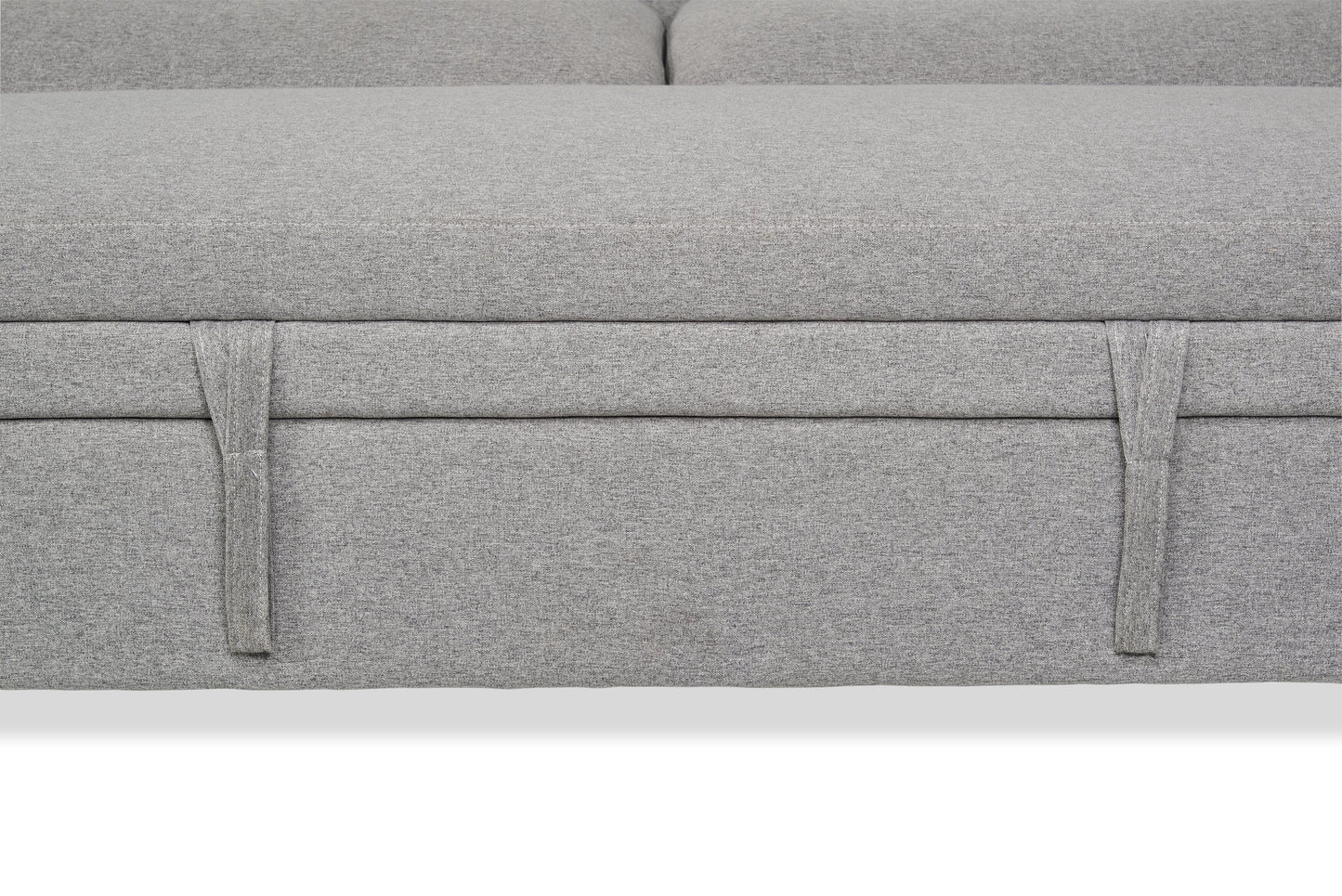 Wilson 77.5" Linen-Look Fabric Sleeper Sofa with Drop-Down Back Cushions and Metal Legs - Solis Grey | Sofa-lit Wilson de 77,5 po en tissu d’apparence lin avec coussins de dossier rabattables et pattes en métal - gris Solis