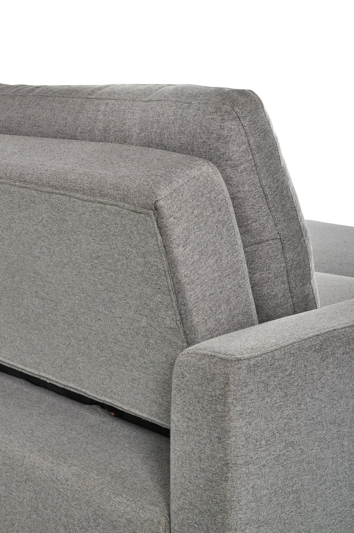 Wilson 77.5" Linen-Look Fabric Sleeper Sofa with Drop-Down Back Cushions and Metal Legs - Solis Grey | Sofa-lit Wilson de 77,5 po en tissu d’apparence lin avec coussins de dossier rabattables et pattes en métal - gris Solis