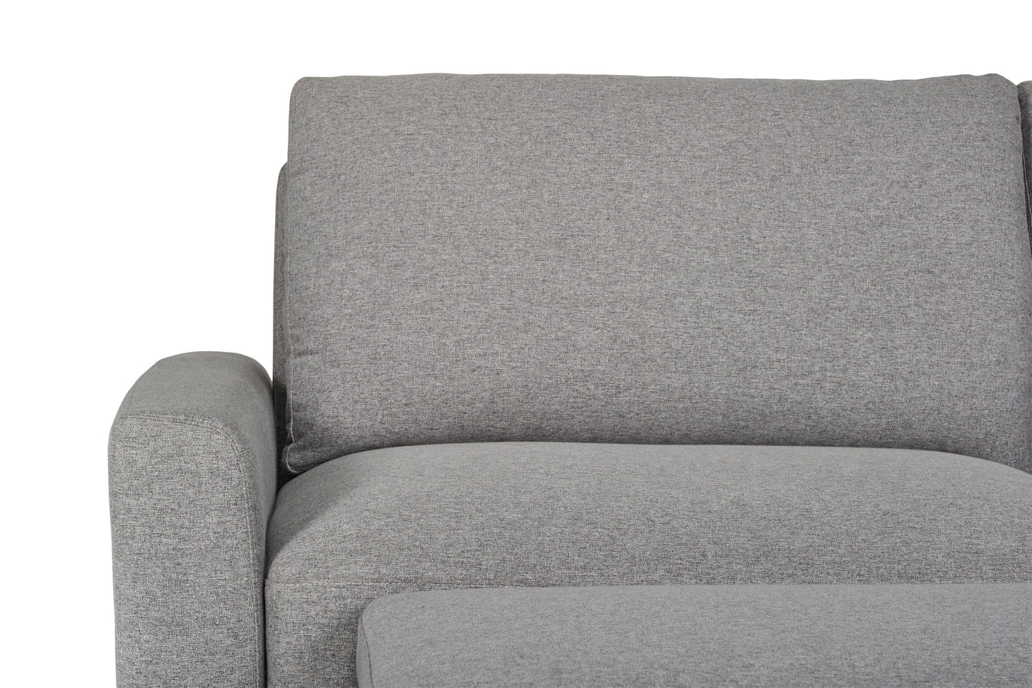 Wilson 77.5" Linen-Look Fabric Sleeper Sofa with Drop-Down Back Cushions and Metal Legs - Solis Grey | Sofa-lit Wilson de 77,5 po en tissu d’apparence lin avec coussins de dossier rabattables et pattes en métal - gris Solis