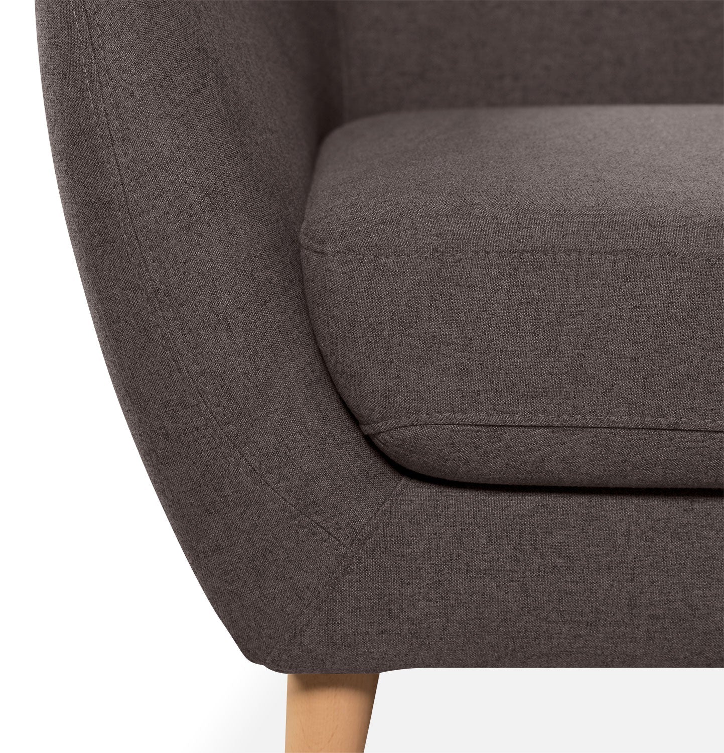 Calla 73.62" Linen-Look Fabric Condo Size Sofa with Button Tufting and Wood Legs - Dark Grey | Sofa Calla de 73,62 po de format condo en tissu d’apparence lin avec capitonnage et pattes en bois - gris foncé