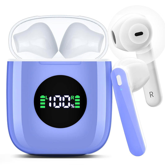 MyDepot Wireless Headphones with 40Hrs Battery Life, Deep Bass, Wireless Charging Case, LED Display, Waterproof Mic - For Phone, Tablet, TV