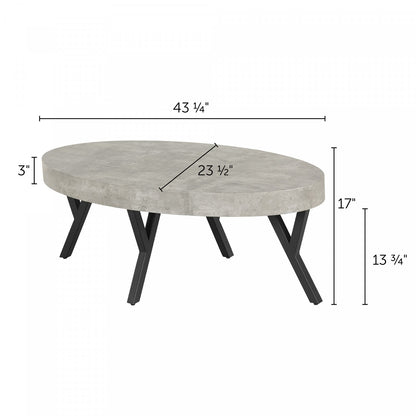 City Life Oval Coffee Table - Concrete | Table à café ovale City Life - béton | D83G0JDR