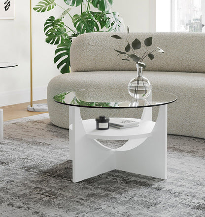 LumiSource U-Shaped Contemporary Coffee Table - White|Table à café contemporaine en forme de U - blanche