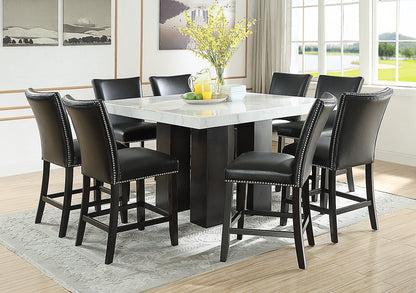 Cami Counter-Height Dining Chair with Vegan-Leather Fabric - Black | Chaise de salle à manger Cami de hauteur comptoir en tissu en similicuir - noire