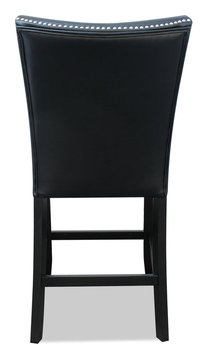 Cami Counter-Height Dining Chair with Vegan-Leather Fabric - Black | Chaise de salle à manger Cami de hauteur comptoir en tissu en similicuir - noire