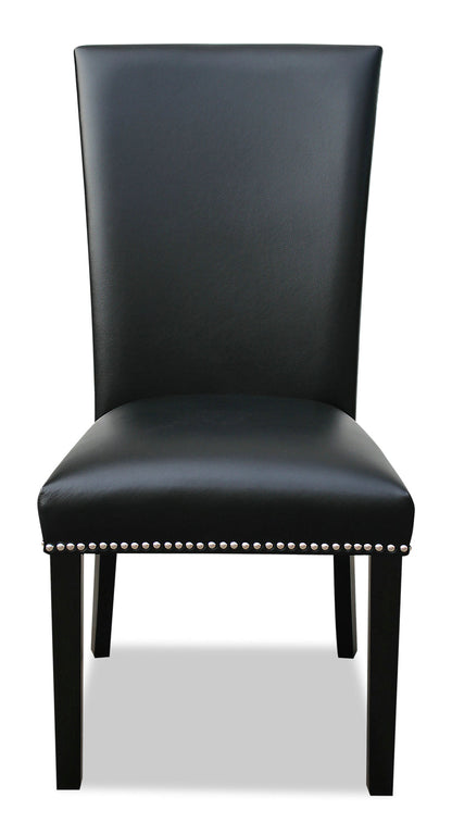 Cami Dining Chair with Vegan-Leather Fabric - Black | Chaise de salle à manger Cami en tissu en similicuir - noire