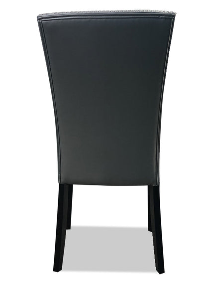 Cami Dining Chair with Vegan-Leather Fabric - Black | Chaise de salle à manger Cami en tissu en similicuir - noire