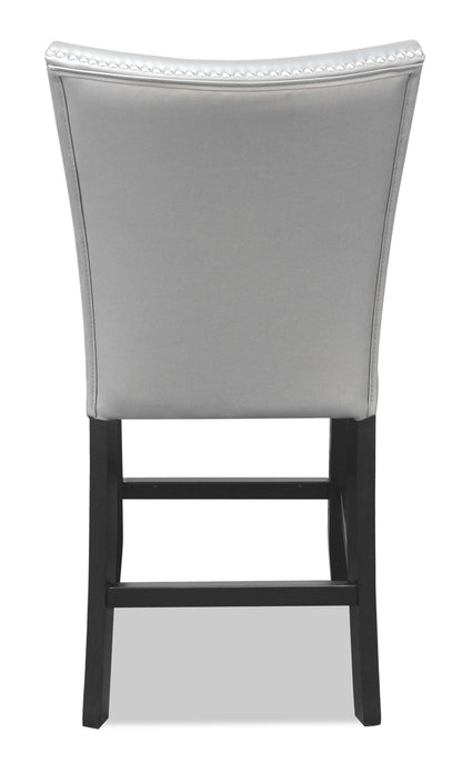 Cami Counter-Height Dining Chair with Vegan-Leather Fabric - Grey | Chaise de salle à manger Cami de hauteur comptoir en tissu en similicuir - grise