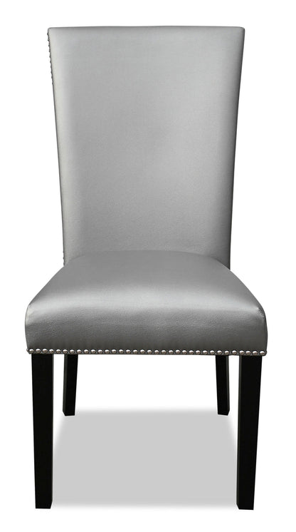 Cami Dining Chair with Vegan-Leather Fabric - Grey | Chaise de salle à manger Cami en tissu en similicuir - grise
