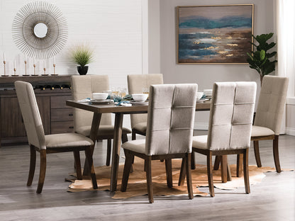 Chelsea Dining Chair with Linen-Look Fabric - Taupe | Chaise de salle à manger Chelsea en tissu d’apparence lin - taupe