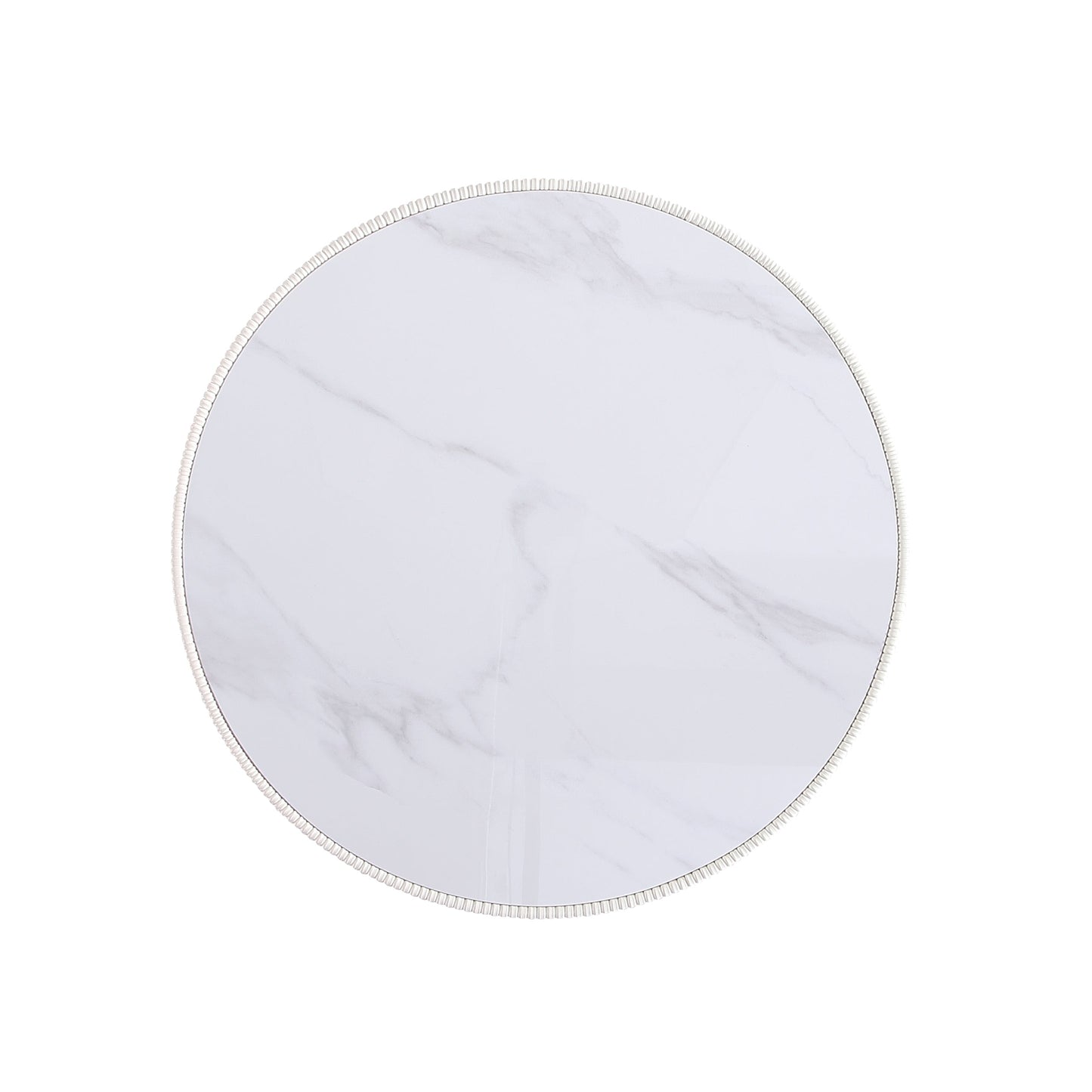 Manhattan Comfort Modern Anderson Coffee Table Upholstered Leatherette with Ceramic Faux Marble Tabl|Table à café moderne Anderson de Manhattan Comfort avec revêtement en similicuir et dessus de table