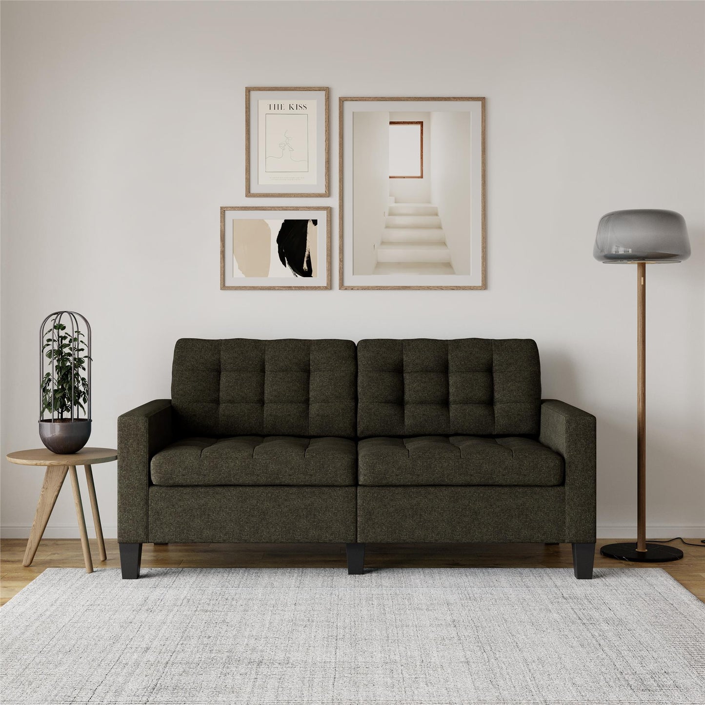 DHP Emily Fabric Sofa Couch Small Space Furniture - Grey|Sofa Emily de DHP en tissu pour petit espace - gris