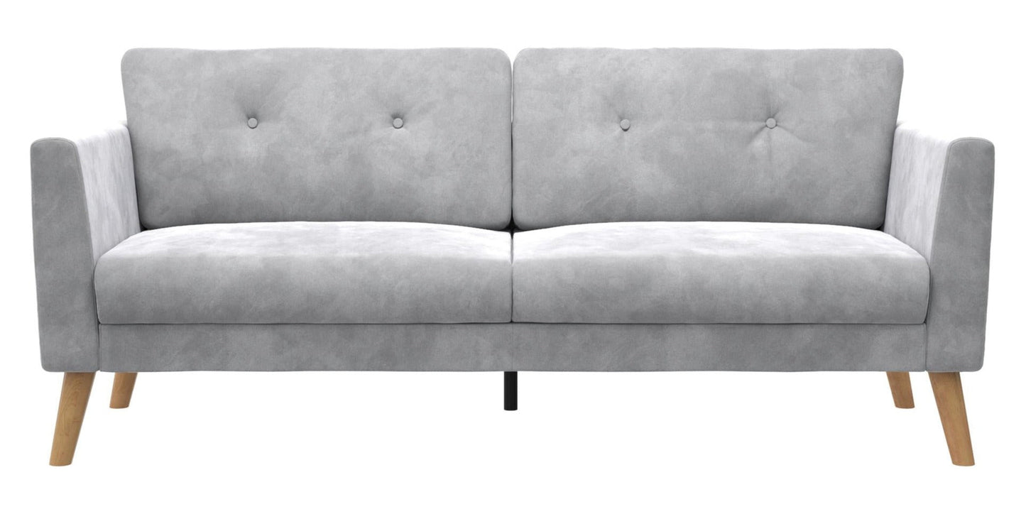 Cosmoliving By Cosmopolitan Gloria Velvet Sofa - Light Grey|Sofa Gloria de Cosmoliving By Cosmopolitan en velours - gris clair