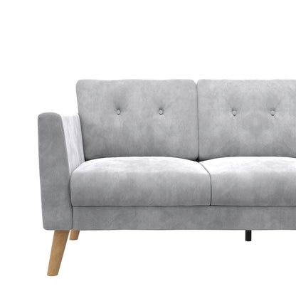 Cosmoliving By Cosmopolitan Gloria Velvet Sofa Sectional - Light Grey|Sofa sectionnel Gloria de Cosmoliving By Cosmopolitan en velours - gris clair