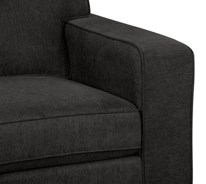 Made in Canada Fiona 58" Chenille Fabric Twin-Size Sofa Bed with Track Arms - Grey | Sofa-lit simple Fiona de 58 po fabriqué au Canada en tissu de chenille avec accoudoirs rectilignes - gris