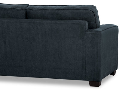 Made in Canada Fiona 58" Chenille Fabric Twin-Size Sofa Bed with Track Arms - Navy Blue | Sofa-lit simple Fiona de 58 po fabriqué au Canada en tissu de chenille avec accoudoirs rectilignes - bleu marine