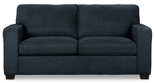 Made in Canada Fiona 58" Chenille Fabric Twin-Size Sofa Bed with Track Arms - Navy Blue | Sofa-lit simple Fiona de 58 po fabriqué au Canada en tissu de chenille avec accoudoirs rectilignes - bleu marine