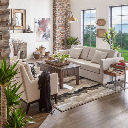 Konagrove 48" Rustic Coffee Table with Storage and Casters - Dark Brown  Wood|Table à café rustique Konagrove de 48 po avec rangement et roulettes - bois brun foncé