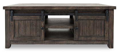 Madison 50" Rustic Coffee Table With Storage, Shelf and Casters - Grey Brown Wood|Table à café rustique Madison de 50 po avec rangement, tablette et roulettes - bois gris-brun