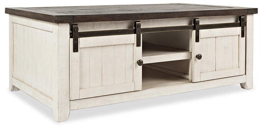 Madison 50" Rustic Coffee Table With Storage, Shelf and Casters - White Wood|Table à café rustique Madison de 50 po avec rangement, tablette et roulettes - bois blanc
