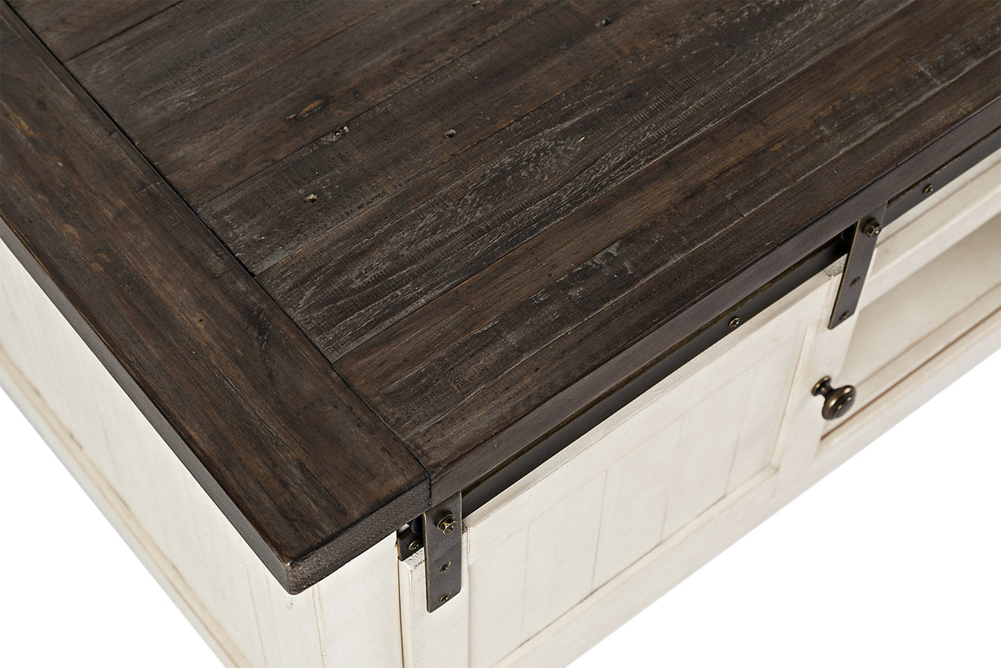 Madison 50" Rustic Coffee Table With Storage, Shelf and Casters - White Wood|Table à café rustique Madison de 50 po avec rangement, tablette et roulettes - bois blanc