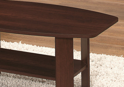 Rosario 35.5" Modern 3-Pack Coffee + 2 End Tables with Shelf - Cherry |Ensemble 3 tables modernes Rosario de 35,5 po (table à café et 2 tables de bout) avec tablette - cerisier